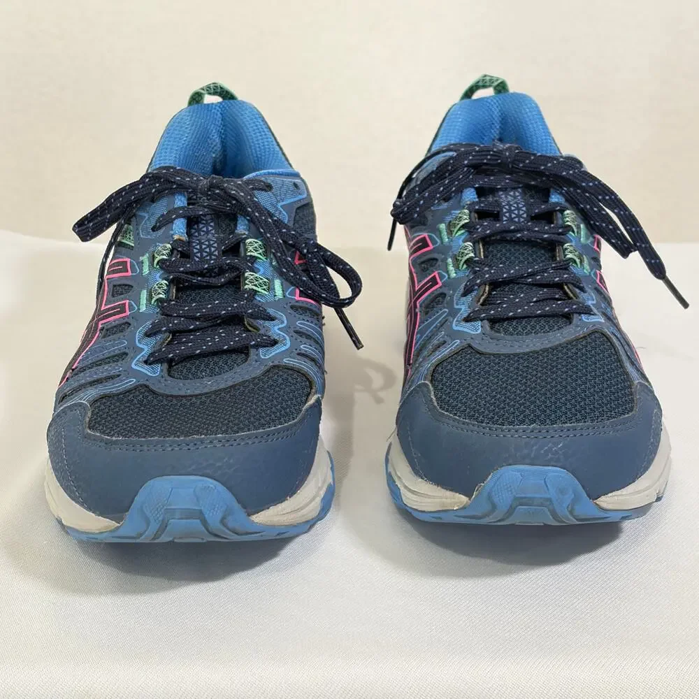 Asics Running Shoes Womens 8 GEL-VENTURE 7 Blue Comfort Low Top Trainer Sneakers
